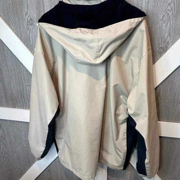 054. Alaskan Tongass Outdoor Outfitters Mens Navy/Cream Reversible Hooded Jacket - Picture 6 of 6